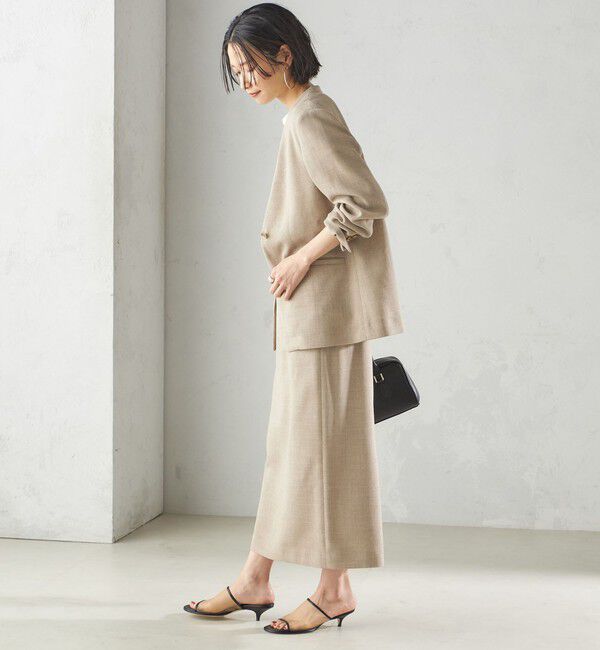 SHIPS for women「〈手洗い可能〉Asami 麻調合繊 カラーレス ジャケット」|ノーカラージャケット|