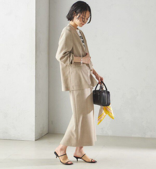 SHIPS for women「〈手洗い可能〉Asami 麻調合繊 カラーレス ジャケット」|ノーカラージャケット|