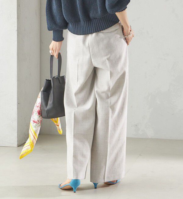 SHIPS for women「〈手洗い可能〉Asami 麻調合繊 2タック ワイドパンツ」|その他|
