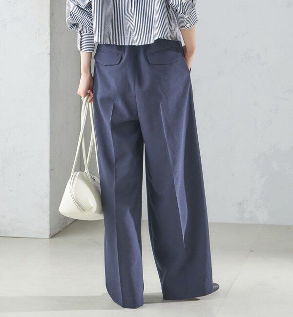 SHIPS for women「〈手洗い可能〉Asami 麻調合繊 2タック ワイドパンツ」|その他|