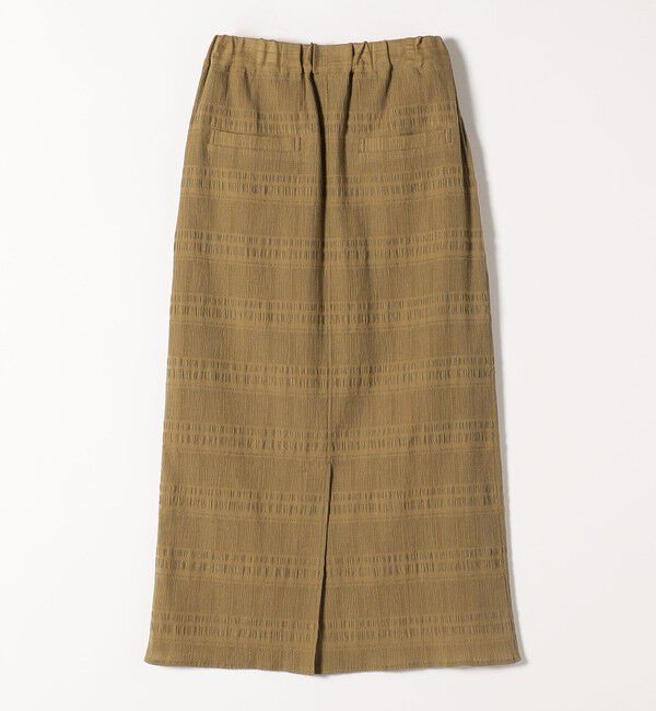 quaranciel「quaranciel:〈洗濯機可能〉シャーリング ボーダー Iライン スカート」|タイト|