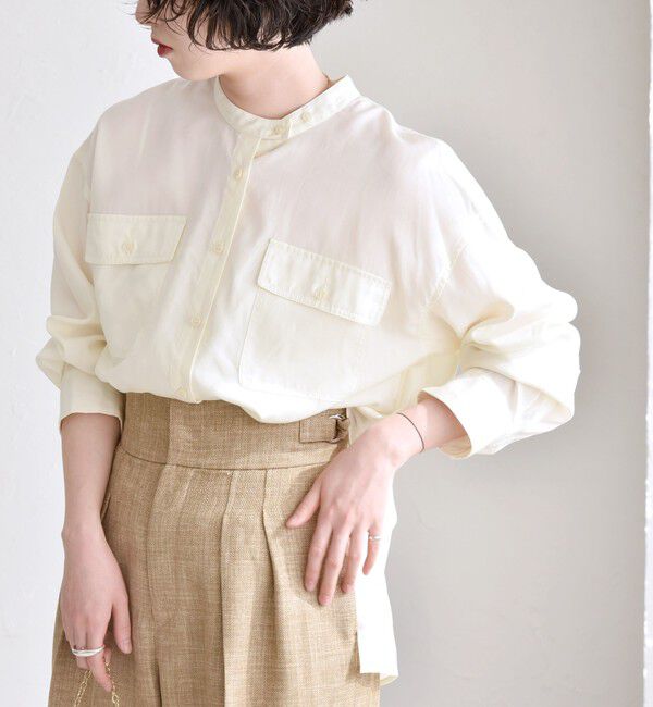 quaranciel「quaranciel:〈手洗い可能〉ドレッシー ワーク ポケット シャツ」|シャツ・ブラウス|