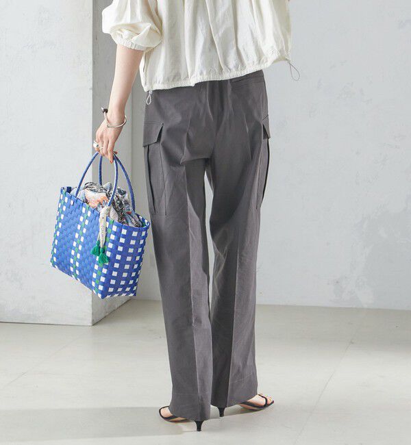 SHIPS for women「〈洗濯機可能〉ポリエステル 麻 カーゴ パンツ」|その他|