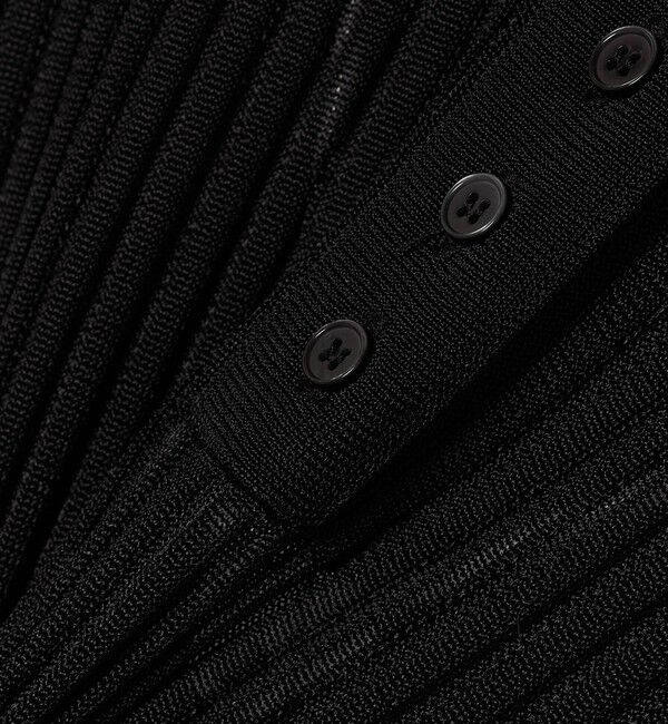 quaranciel「quaranciel:〈手洗い可能〉シアー ラメ ポロ リブ ニット プルオーバー」|ニット・セーター|