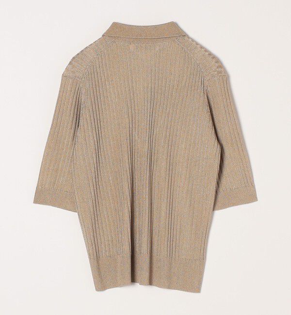 quaranciel「quaranciel:〈手洗い可能〉シアー ラメ ポロ リブ ニット プルオーバー」|ニット・セーター|