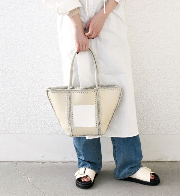 SHIPS any「SHIPS any: ステッチ エンブロイダリー ポケット トートバッグ」|トートバッグ|