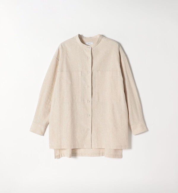 SHIPS any「【WEB限定】SHIPS any: 〈洗濯機可能〉リネン ミックス スタンドカラー ポケット シャツ 25SS」|シャツ・ブラウス|