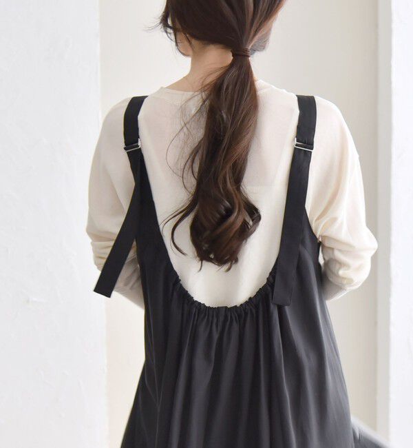 quaranciel「quaranciel:〈手洗い可能〉バックオープン ギャザー フレア ジャンパー スカート」|ワンピース|