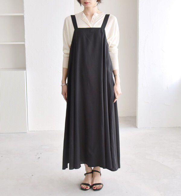 quaranciel「quaranciel:〈手洗い可能〉バックオープン ギャザー フレア ジャンパー スカート」|ワンピース|