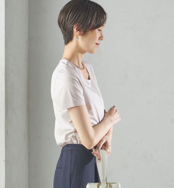 SHIPS for women「〈手洗い可能〉SORONA(R) クルーネック TEE」|Tシャツ・カットソー|