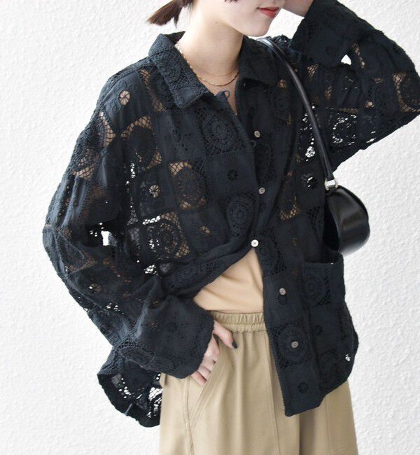 SHIPS any「SHIPS any:〈手洗い可能〉パッチワーク レース ジャケット シャツ」|その他|