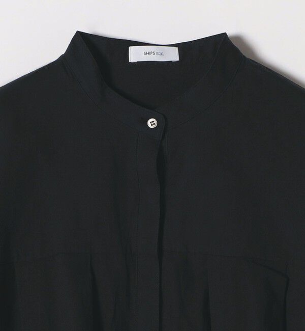 SHIPS any「SHIPS any:〈手洗い可能〉パッチワーク レース スリーブ バンドカラー シャツ」|シャツ・ブラウス|