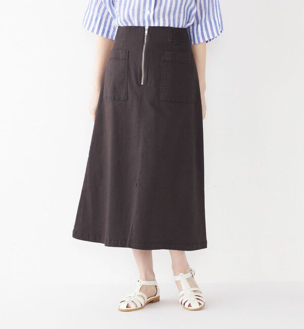 SHIPS Colors 「SHIPS Colors:〈洗濯機可能〉カラーデニム スカート」|フレア|ダークグレー
