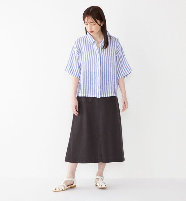 SHIPS Colors 「SHIPS Colors:〈洗濯機可能〉カラーデニム スカート」|フレア|