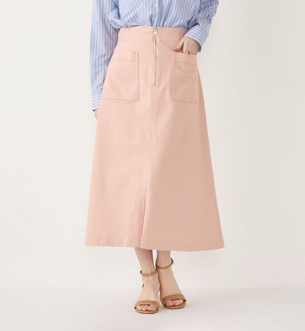 SHIPS Colors 「SHIPS Colors:〈洗濯機可能〉カラーデニム スカート」|フレア|ピンク