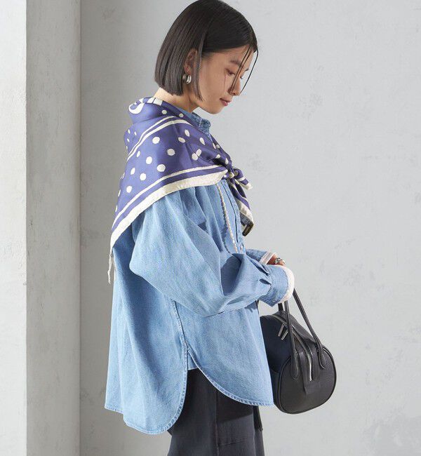 SHIPS for women「【SHIPS別注】manipuri:エンブレム スカーフ 88&times;88」|バンダナ・スカーフ|