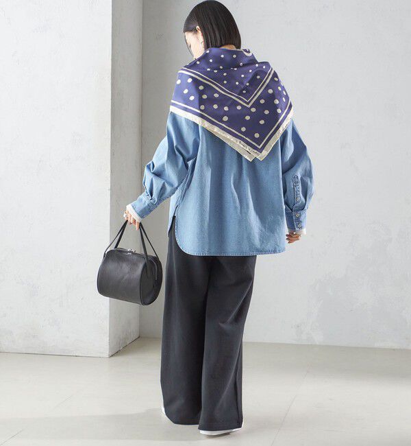 SHIPS for women「【SHIPS別注】manipuri:エンブレム スカーフ 88&times;88」|バンダナ・スカーフ|