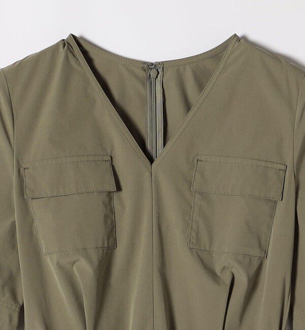 SHIPS any「SHIPS any:〈洗濯機可能〉タイプライター Vネック ポケット ロング ワンピース」|ワンピース|