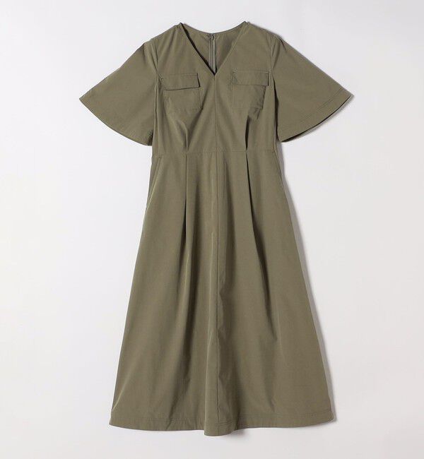 SHIPS any「SHIPS any:〈洗濯機可能〉タイプライター Vネック ポケット ロング ワンピース」|ワンピース|