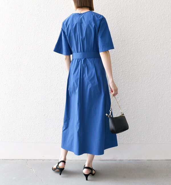 SHIPS any「SHIPS any:〈洗濯機可能〉タイプライター Vネック ポケット ロング ワンピース」|ワンピース|