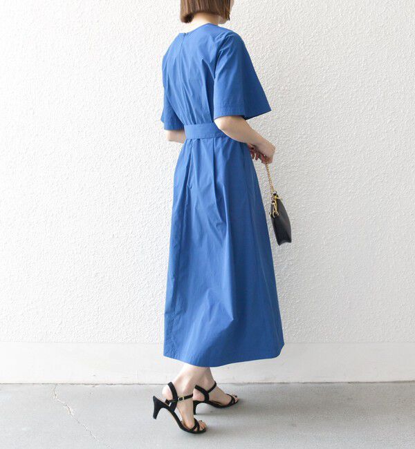 SHIPS any「SHIPS any:〈洗濯機可能〉タイプライター Vネック ポケット ロング ワンピース」|ワンピース|