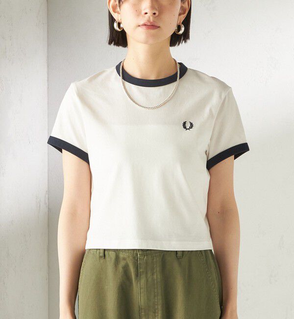 SHIPS for women「FRED PERRY:G9163 CROPPED RINGER TEE」|Tシャツ・カットソー|