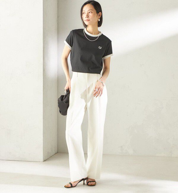 SHIPS for women「FRED PERRY:G9163 CROPPED RINGER TEE」|Tシャツ・カットソー|