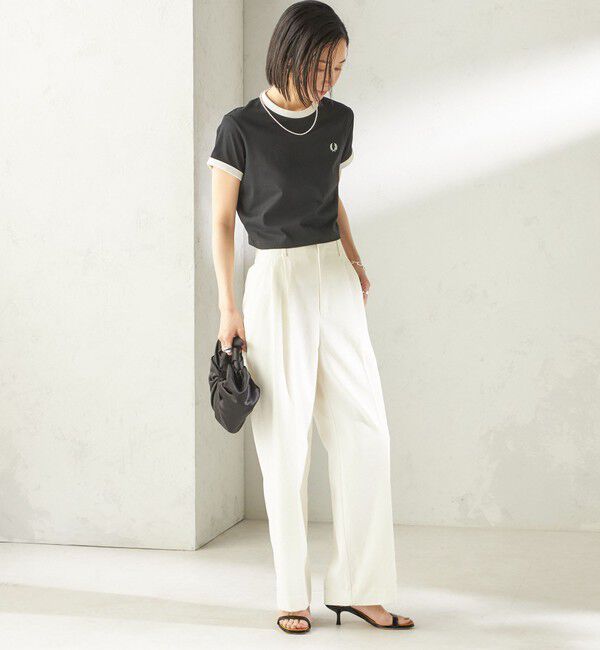 SHIPS for women「FRED PERRY:G9163 CROPPED RINGER TEE」|Tシャツ・カットソー|