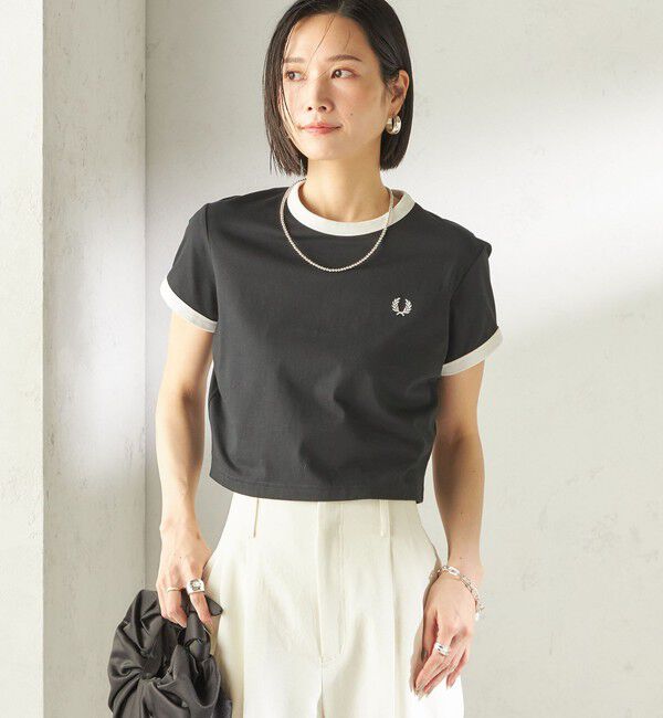 SHIPS for women「FRED PERRY:G9163 CROPPED RINGER TEE」|Tシャツ・カットソー|