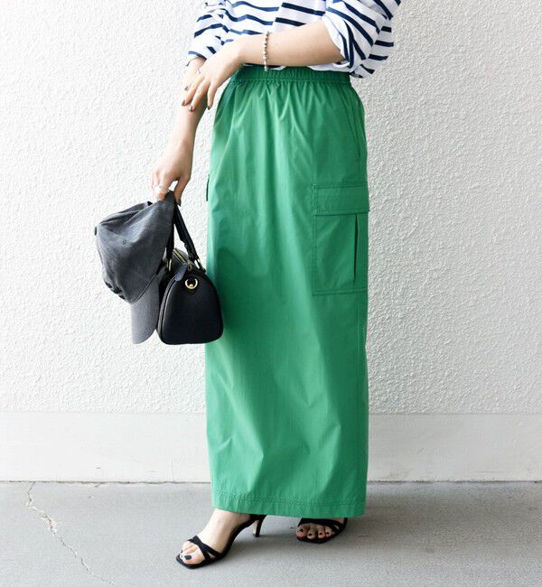 SHIPS any「SHIPS any:〈洗濯機可能〉タイプライター イージー カーゴ タイト スカート」|スカート|グリーン