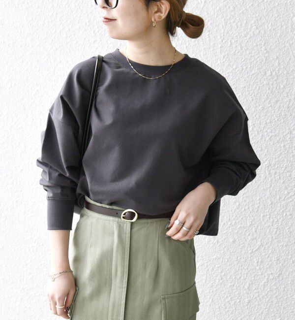 SHIPS any「SHIPS any:〈洗濯機可能〉インレイ ロングスリーブ コンパクト プルオーバー」|Tシャツ・カットソー|