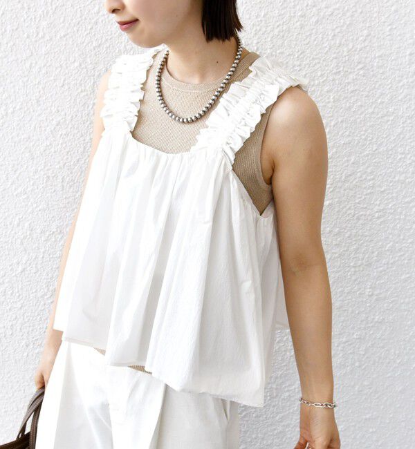 SHIPS for women「【WEB限定】〈洗濯機可能〉ショルダー フリル キャミソール」|シャツ・ブラウス|
