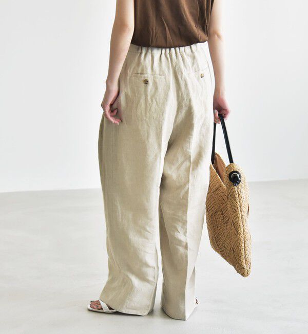 quaranciel「quaranciel:〈洗濯機可能〉ヨーロピアンフラックス リネン タック ワイド パンツ」|その他|