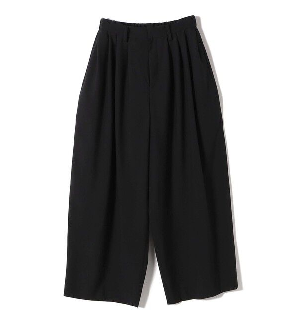 SHIPS for women「SHIPS Primary Navy Label:タック ワイド コクーン パンツ」|スラックス|ブラック