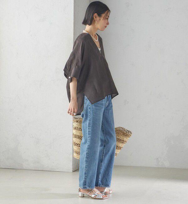 SHIPS for women「【一部WEB限定】〈手洗い可能〉IMPERIAL LINEN スキッパー ブラウス」|シャツ・ブラウス|