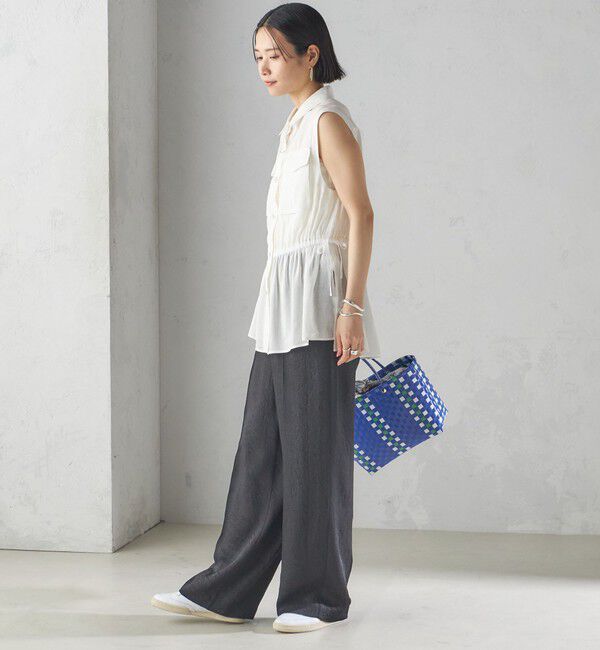 SHIPS for women「〈手洗い可能〉IMPERIAL LINEN Wポケット ノースリーブ シャツ」|シャツ・ブラウス|