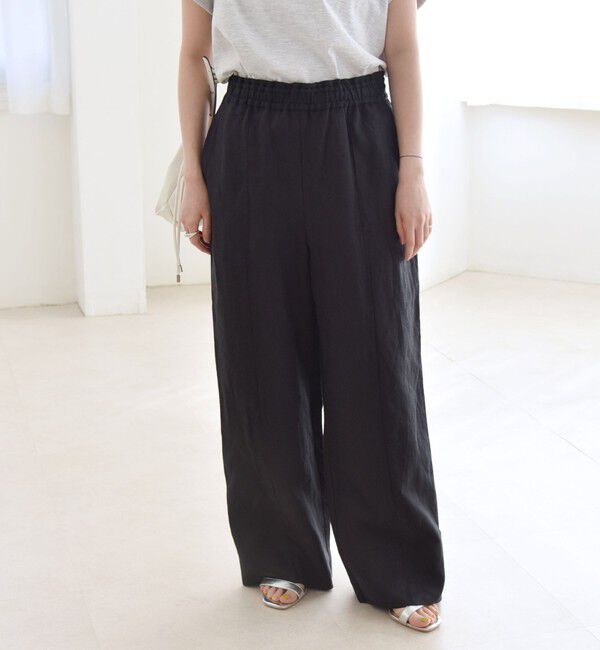 quaranciel「quaranciel:〈洗濯機可能〉ラミー ピンタック ワイド イージー パンツ」|その他|