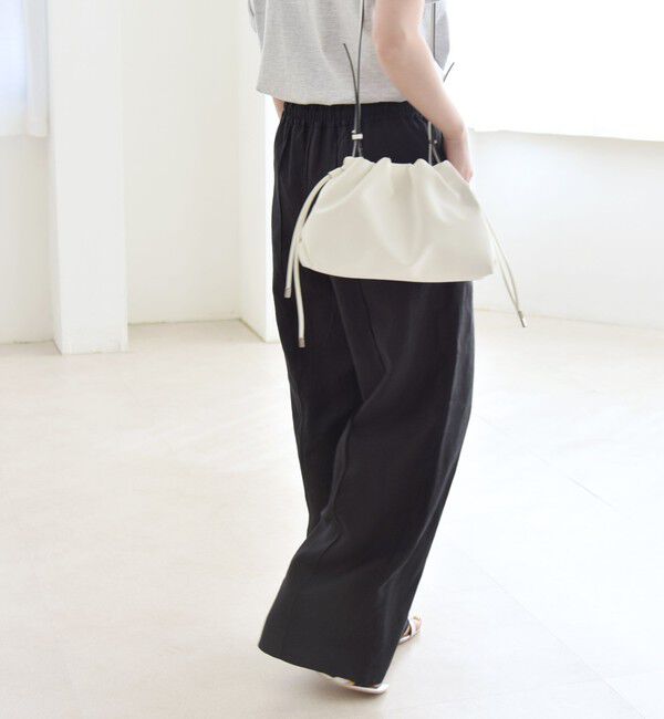 quaranciel「quaranciel:〈洗濯機可能〉ラミー ピンタック ワイド イージー パンツ」|その他|