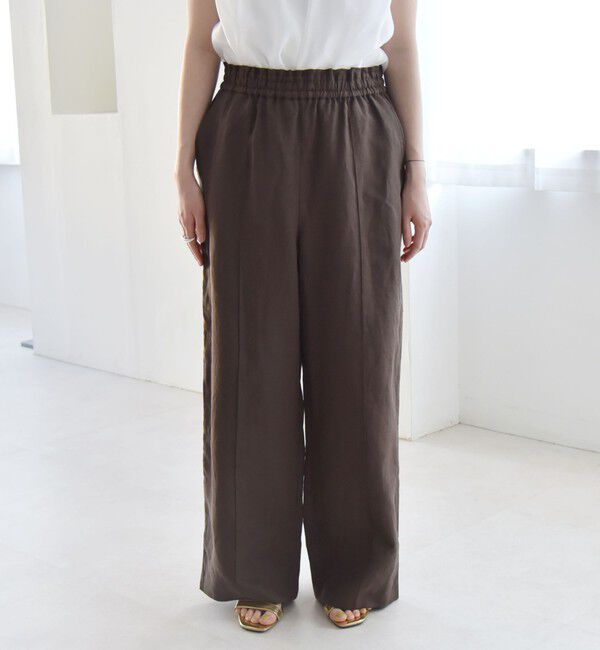 quaranciel「quaranciel:〈洗濯機可能〉ラミー ピンタック ワイド イージー パンツ」|その他|