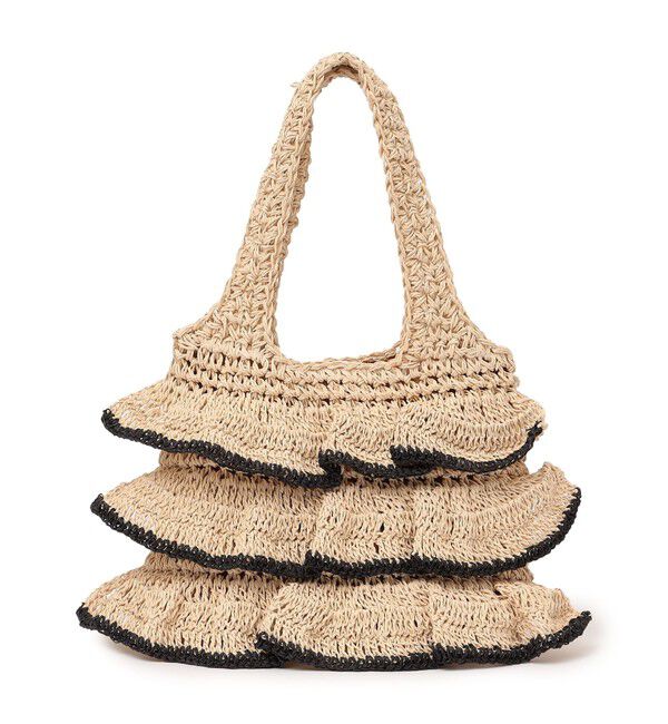 SHIPS any「《一部追加予約》【WEB限定】SHIPS any: バイカラー フリル ペーパー トート バッグ」|トートバッグ|