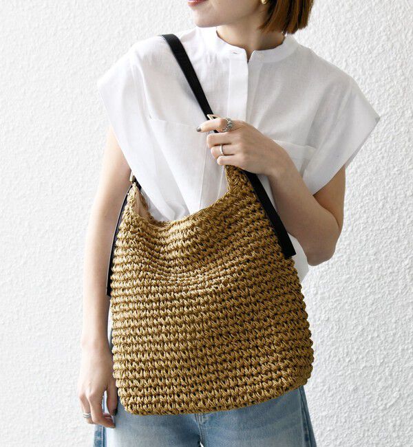 SHIPS any「《追加予約》SHIPS any: ショルダー ベルト ペーパー トート バッグ」|トートバッグ|