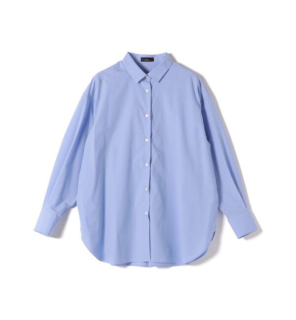 SHIPS for women「SHIPS Primary Navy Label:コットン タイプライター ビッグ シャツ」|シャツ・ブラウス|ライトブルー