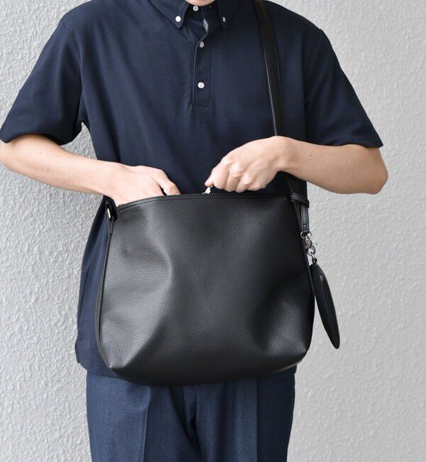 SHIPS any「SHIPS any: スプリット レザー ジップ ショルダーバッグ (カードケース付き) 26SS◆」|ショルダー・メッセンジャー|