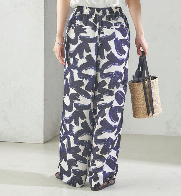 SHIPS for women「〈手洗い可能〉サテン プリント ドロスト パンツ」|その他|