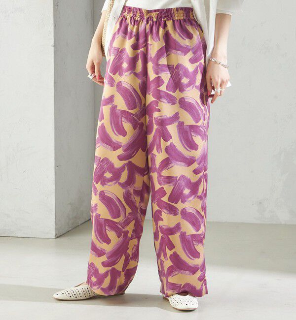 SHIPS for women「〈手洗い可能〉サテン プリント ドロスト パンツ」|その他|