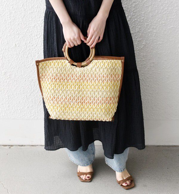 SHIPS any「SHIPS any: マルチボーダー クロシェ ペーパー トート バッグ」|トートバッグ|