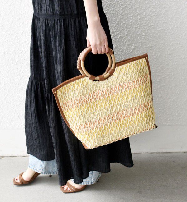 SHIPS any「SHIPS any: マルチボーダー クロシェ ペーパー トート バッグ」|トートバッグ|