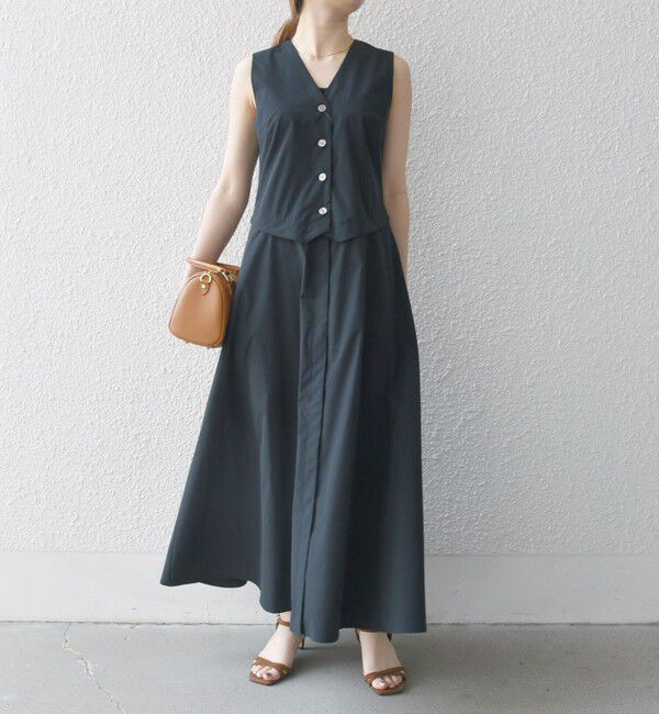 SHIPS any「SHIPS any:〈洗濯機可能〉タイプライター ジレ レイヤードデザイン ワンピース」|ワンピース|