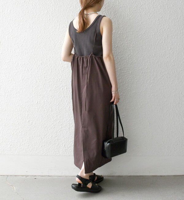 SHIPS any「SHIPS any:〈洗濯機可能〉Iライン キャミ ワンピース &times; ベーシック TEE セット」|ジャンパースカート|