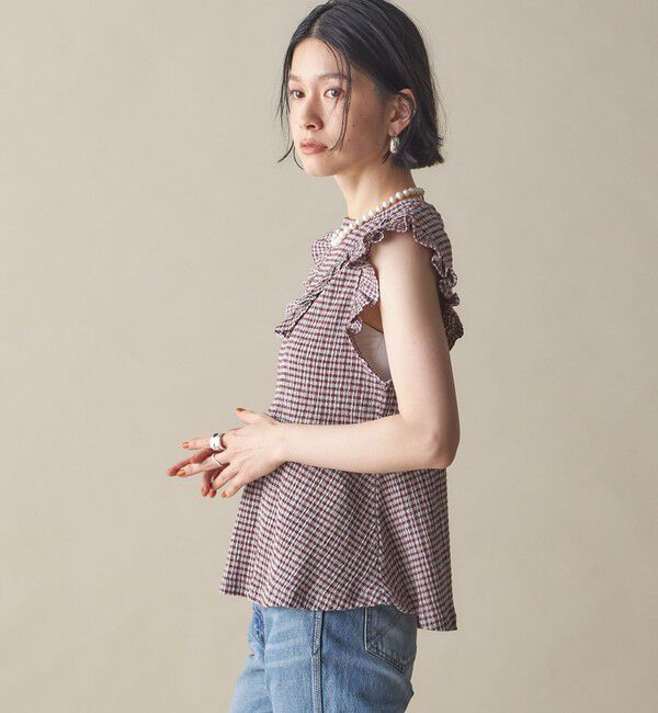 SHIPS for women「NINE CASE:〈手洗い可能〉フリル ノースリーブ トップス」|その他|